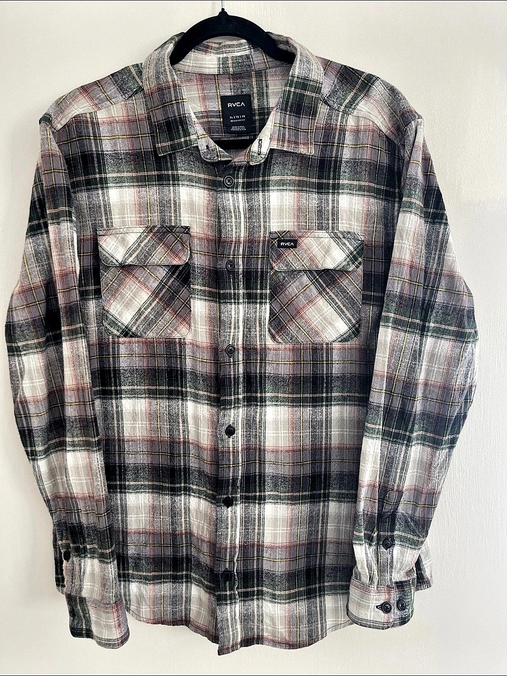 RVCA Men’s Flannel Long Sleeve Shirt